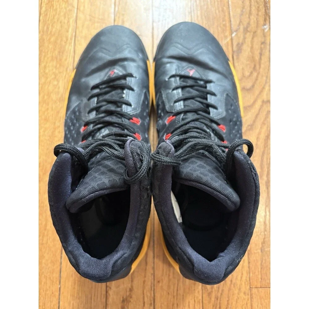 Nike Air Jordan Rising High Men’s 11 Black Orange Flight Plate Sneakers Athletic